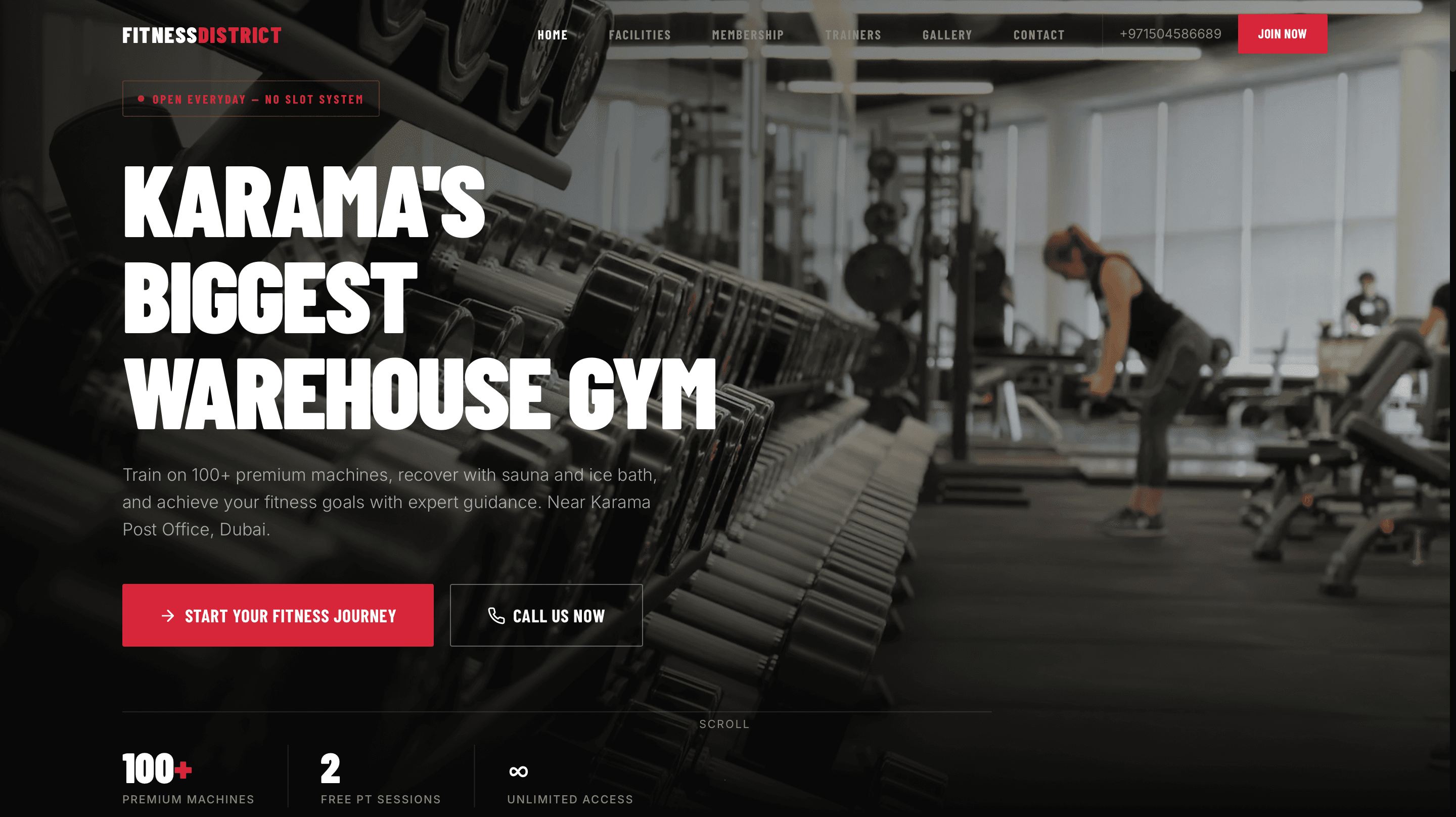Karama Gym homepage
